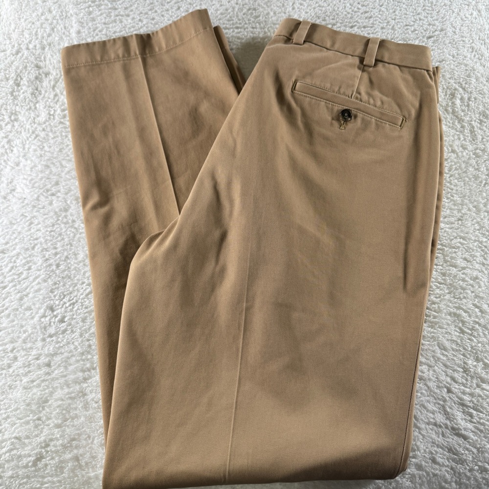Brooks Brothers Advantage Chino Clark Mens 35X32 Tan Khaki Brown Dress Pants